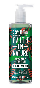 Антибактерильное жидкое мыло Faith in nature 300 мл с маслами Алоэ Вера и Чайного Дерева